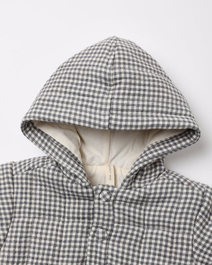 Midnight Gingham Hooded Woven Jacket