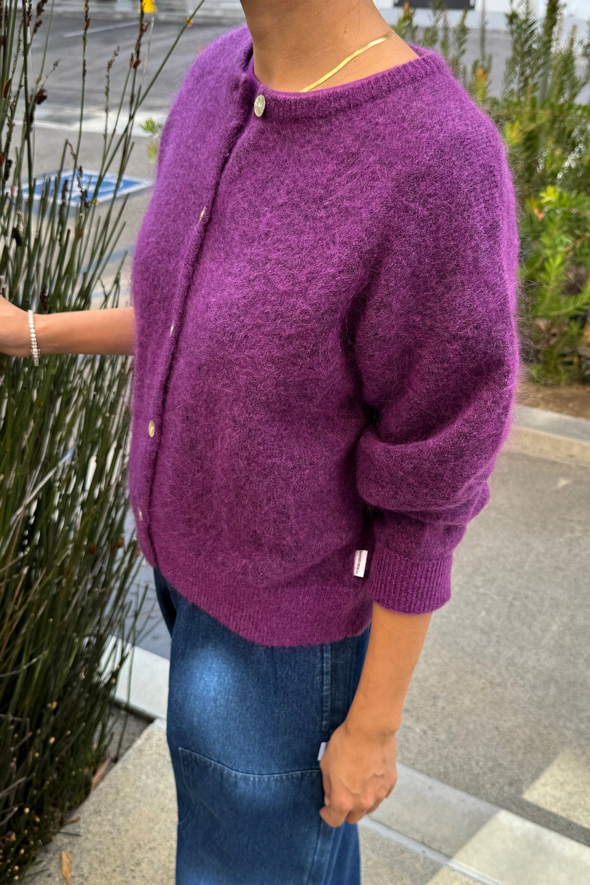 Cozy and classic, the Ayla Mohair Cardigan is a soft, textured take on the Leila Cardigan. Maintaining a relaxed fit, crew neckline, and functional shell button front, it is crafted from a brushed mohair-wool blend for an extra cozy feel without the itch