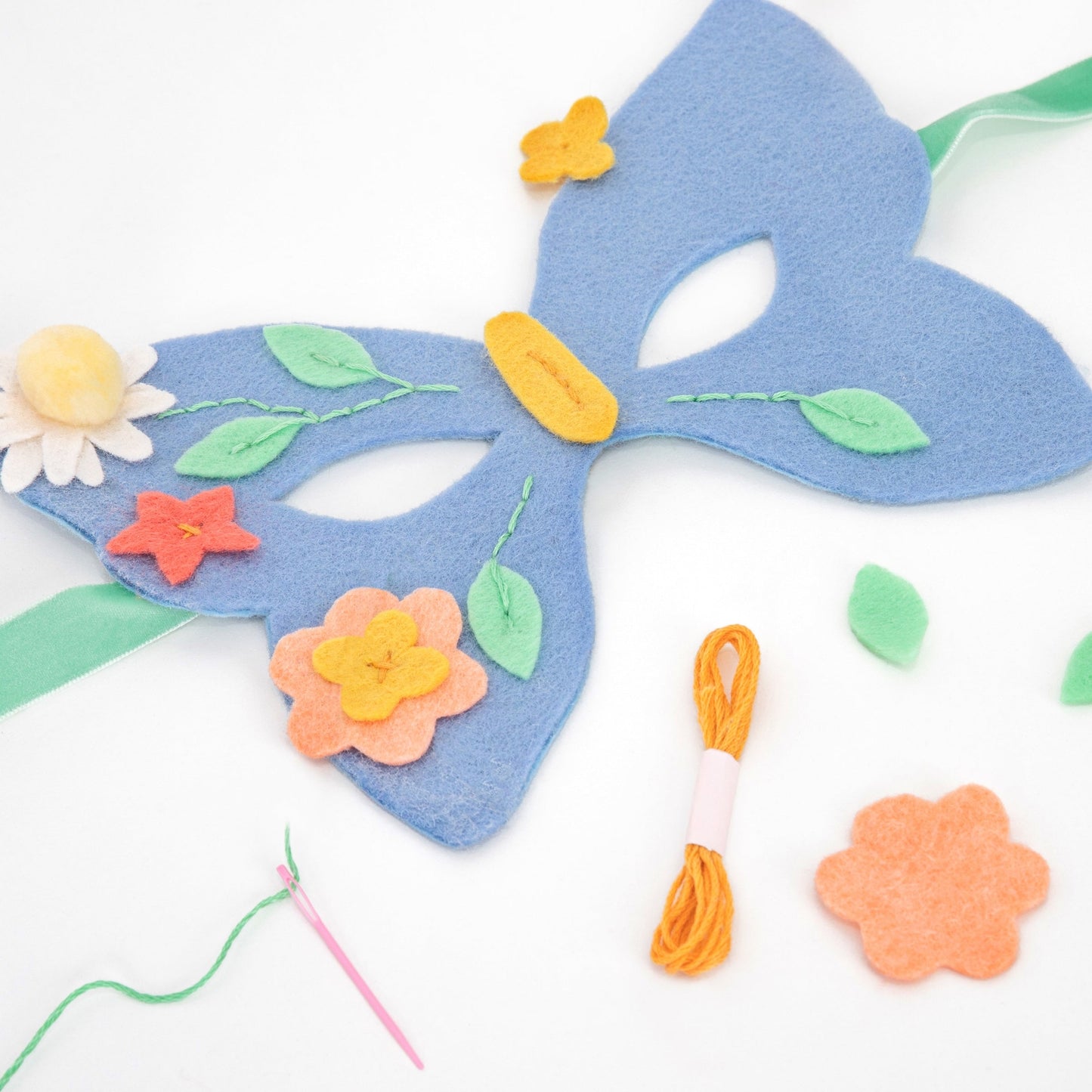 Flower Embroidery Butterfly Mask diy kit kids