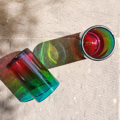 luz collection hand blown wine or cocktail glass iris / gradient tumbler