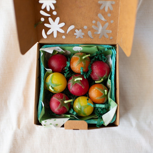 Beeswax Cherry Tomato Birthday Candles