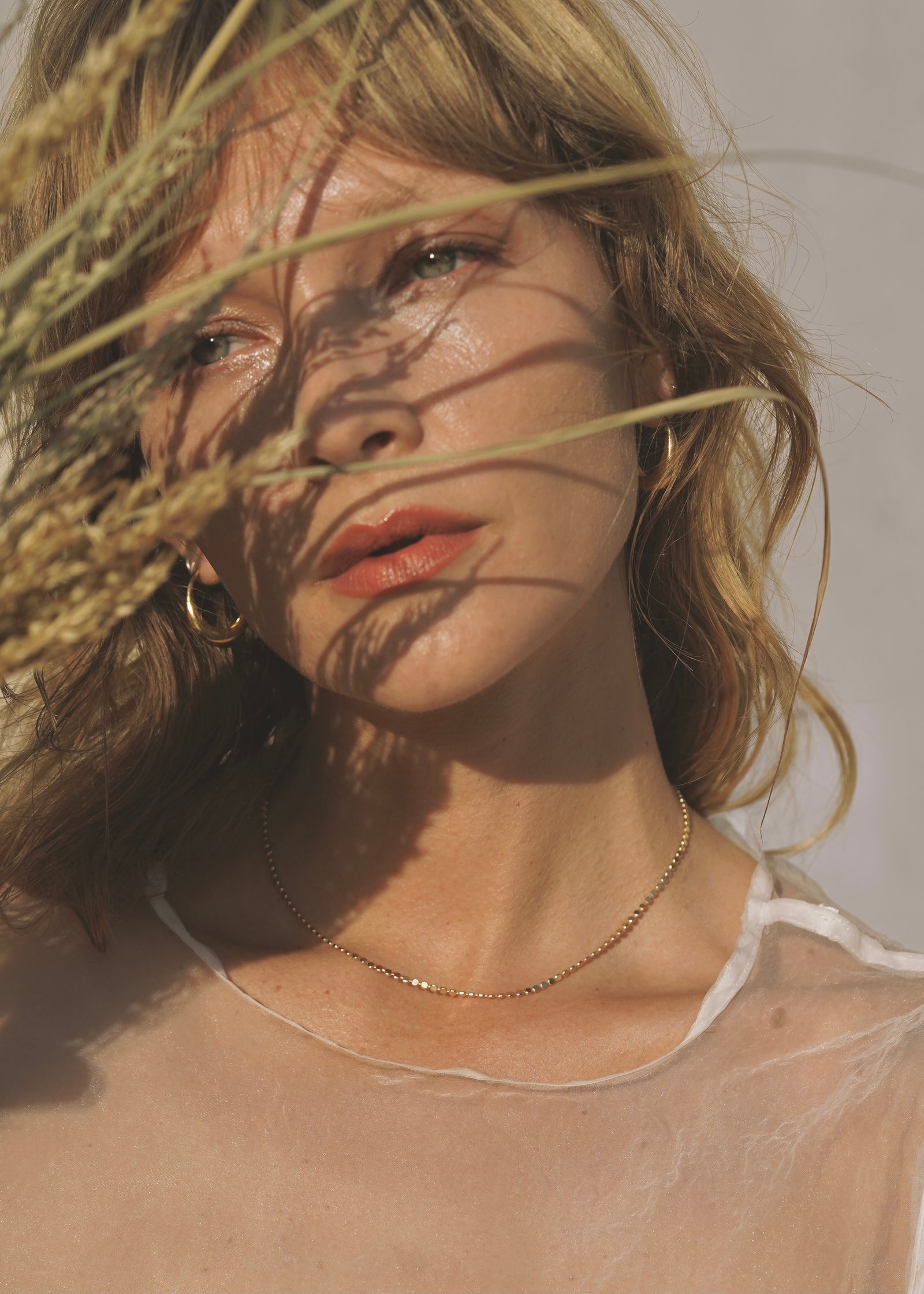 Gold layering necklace handmade in California.