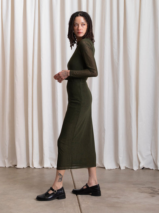 Mesh Pencil Skirt