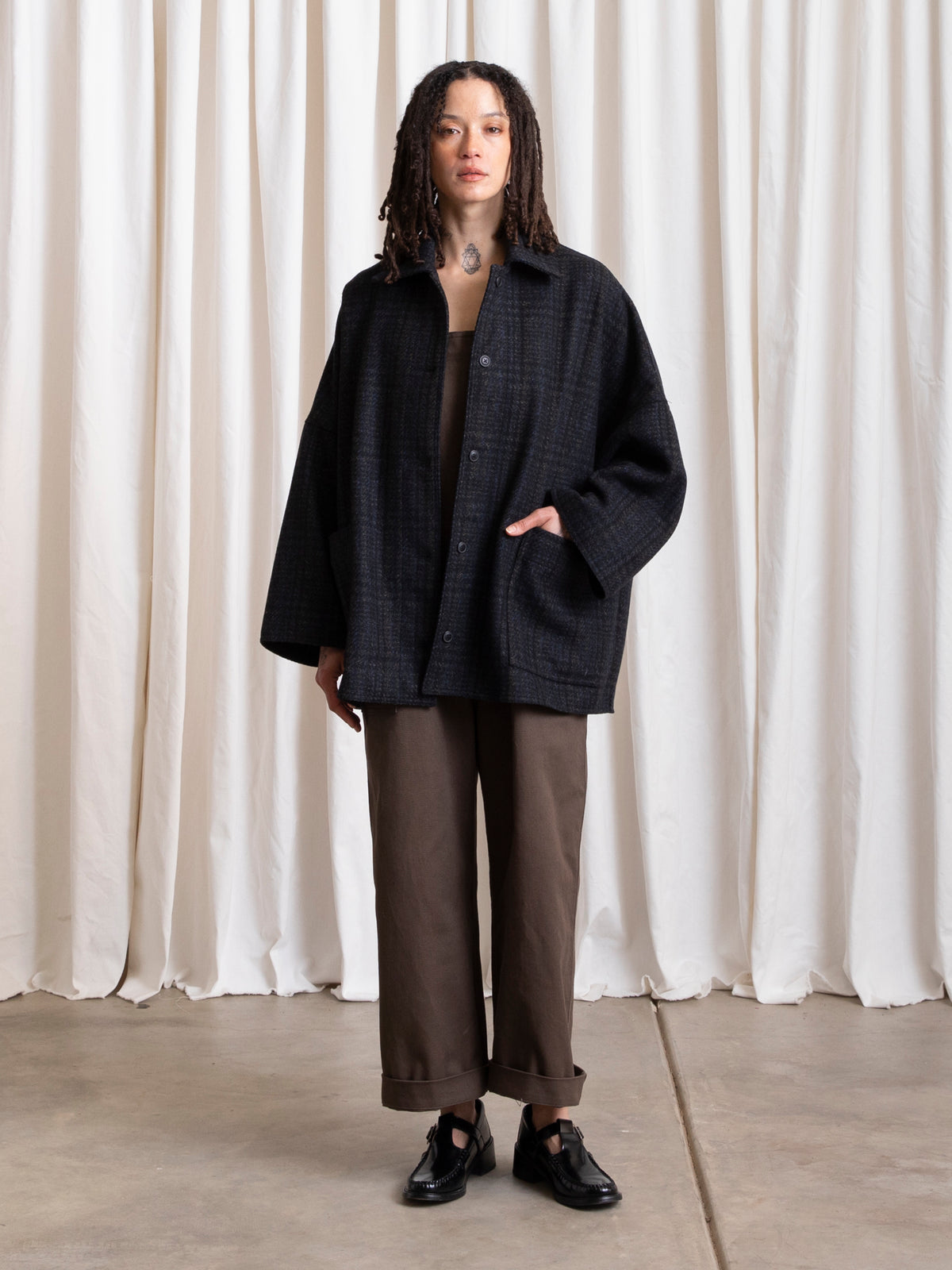 Wool Oversized Shirt Jacket
