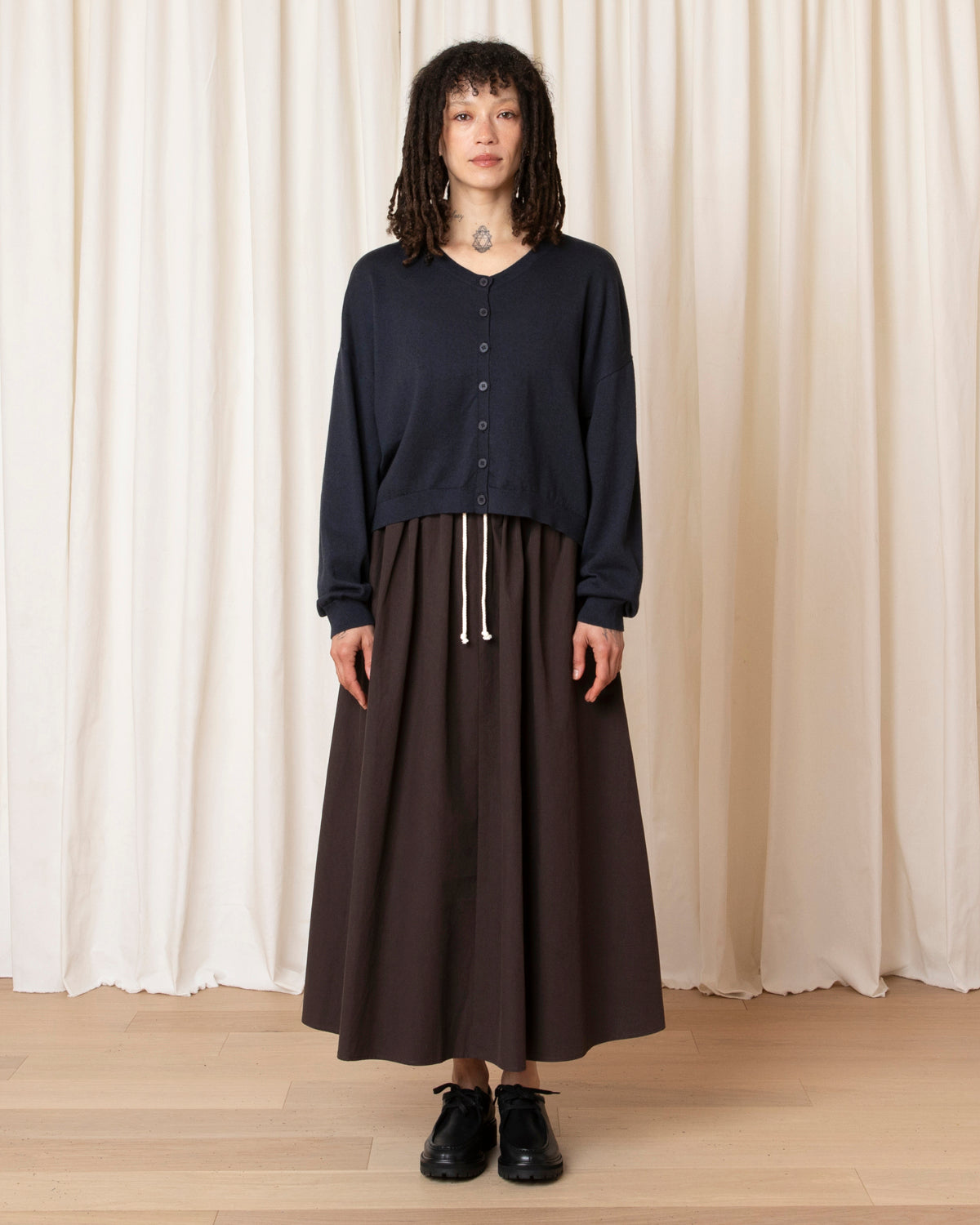 Ali Golden Boxy Cardigan
