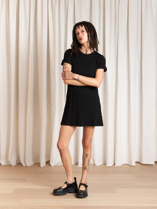 Mini Textured T-Shirt Dress