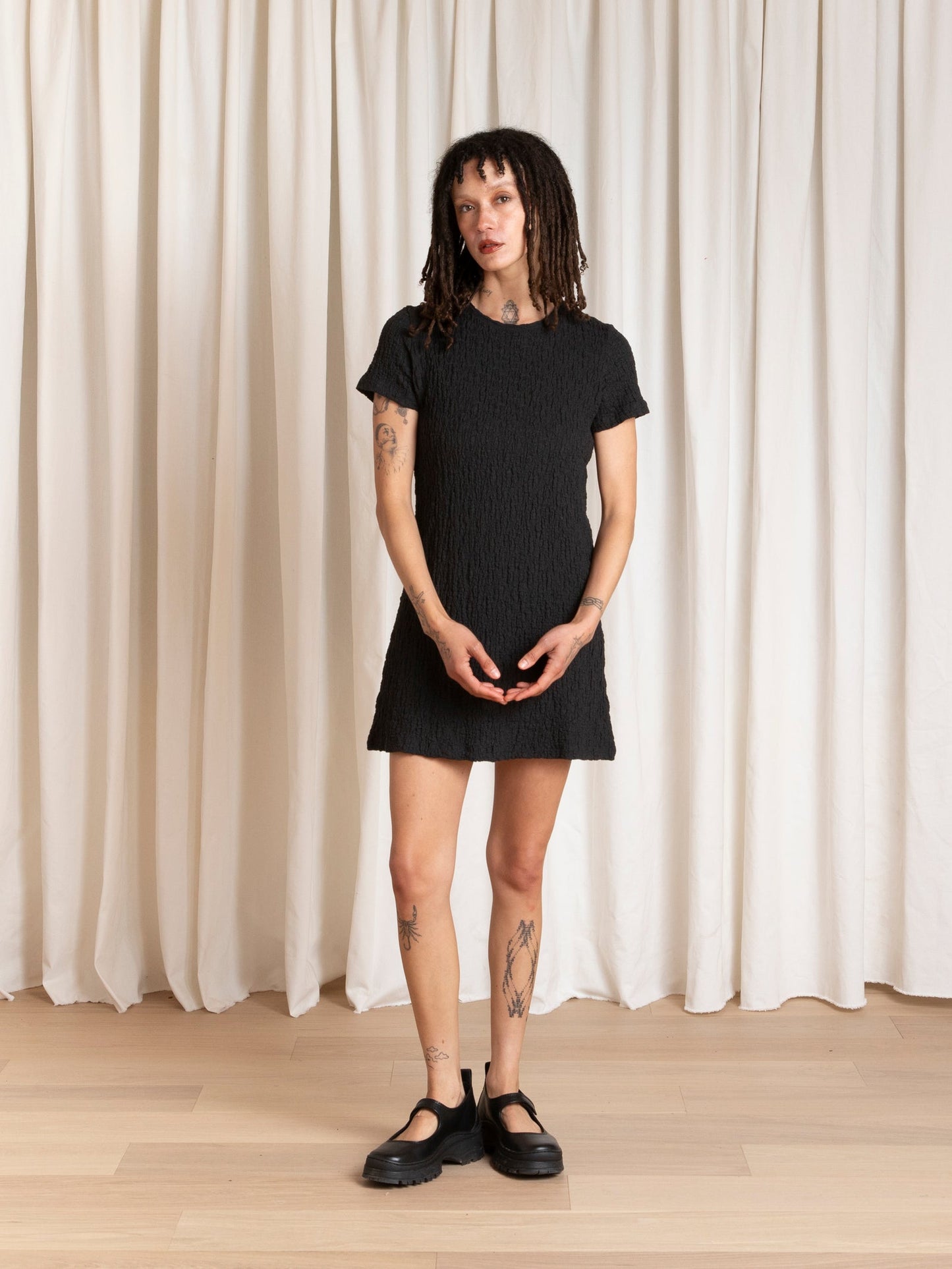 Mini Textured T-Shirt Dress