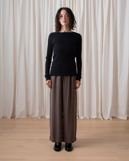 Ali Golden Ribbed LS Shirt Black

