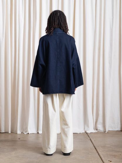 Ali Golden Dark Denim Oversized Shirt Jacket