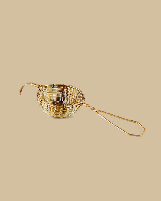 Woven Brass Tea Basket