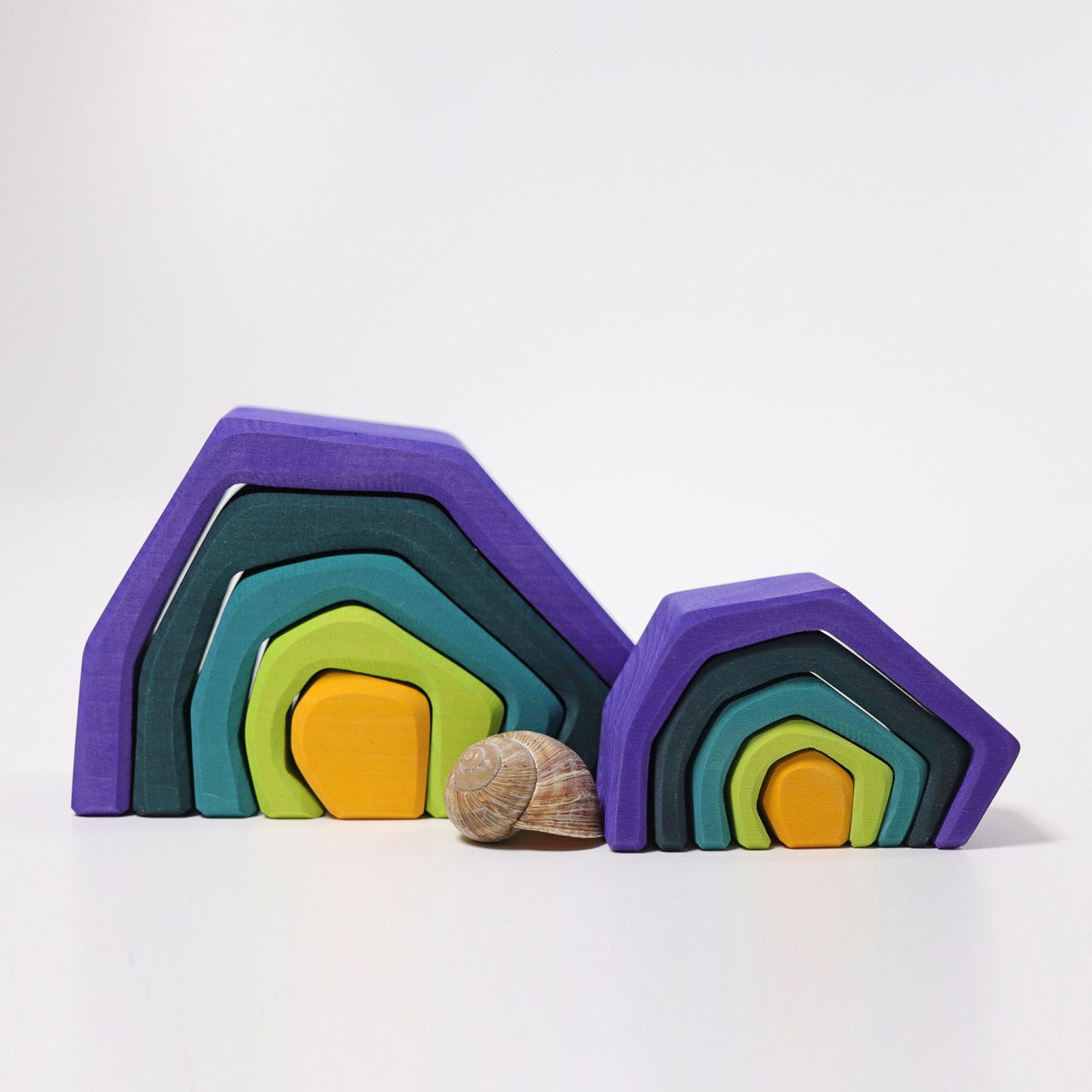 Wooden "Earth" stacking blocks by Grimms.