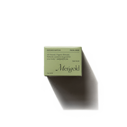 merigold skin care - avocado matcha face mask made with all natural and organic ingredients