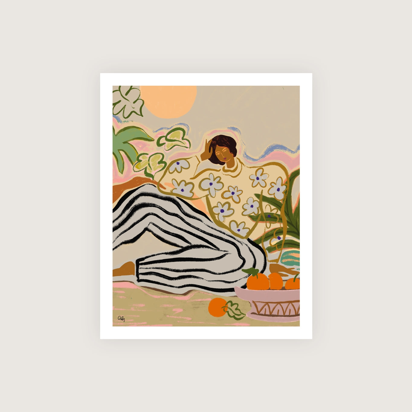 The Lazy Days Print by Someday Studio. Measures 8 x 10", printed on premium paper and packaged in 100% compostable cello sleeve.