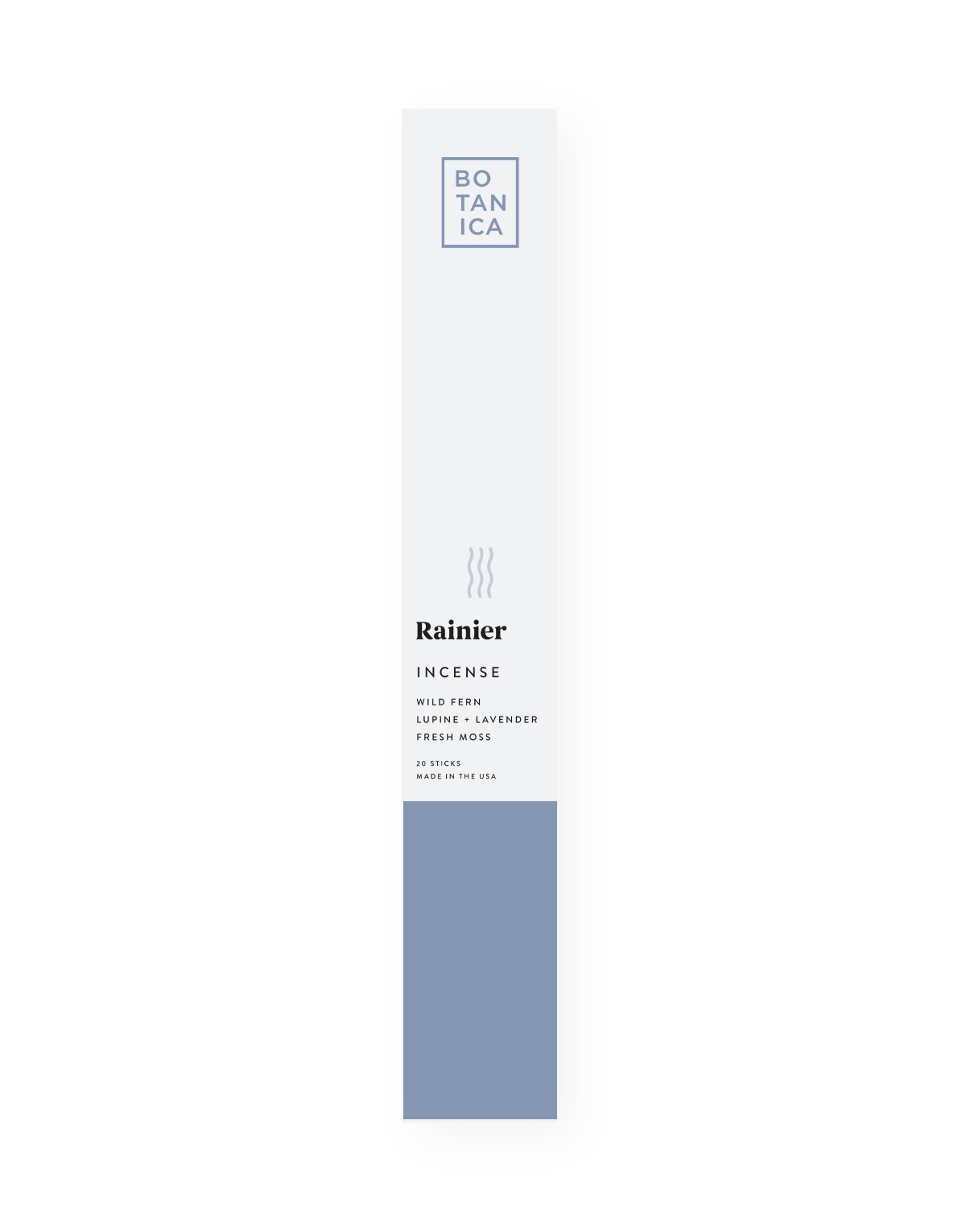 botanica rainier incense. Made with high-quality fragrance blends, plus essential oils for a long, balanced ritualistic experience–sure to make any dwelling feel like a luxurious retreat. Scent notes of wild fern, lupine, lavender, and fresh moss.