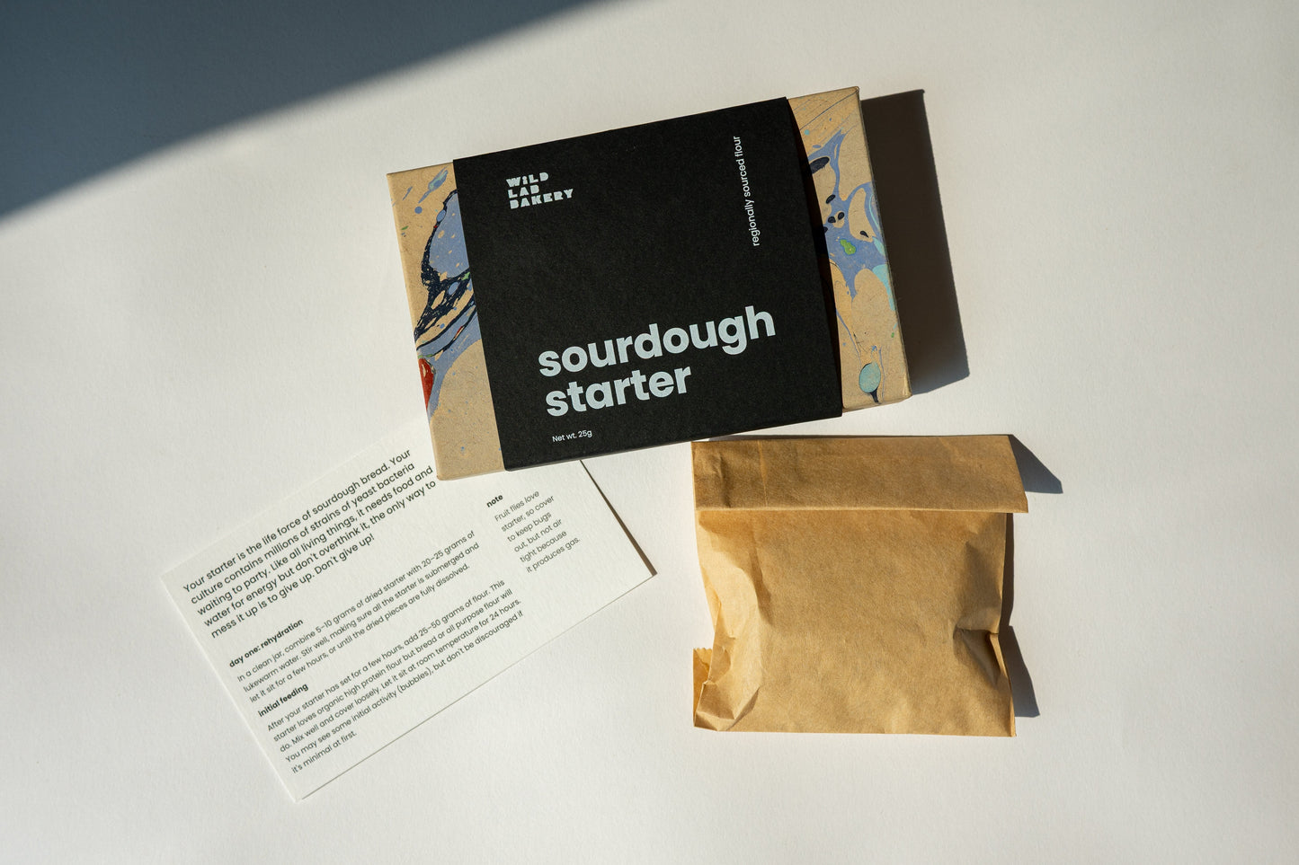 A sourdough starter is the living culture that gives naturally leavened bread its flavor, structure, and depth. This starter is dehydrated at peak vitality and can be easily rehydrated at home. With regular feeding and care, it can be maintained indefinitely.