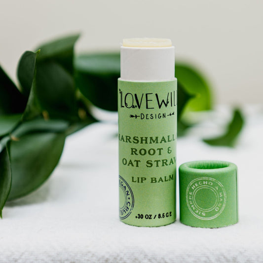 Smooth and creamy lip balm with oils that have been infused with Oat Straw and Marshmallow Root.