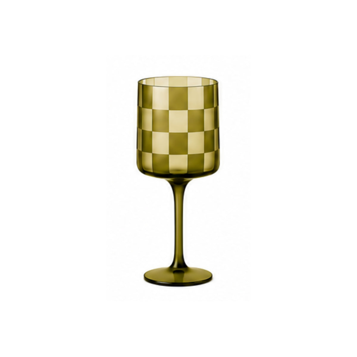Checkered Wine Glass Set
