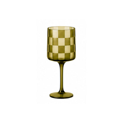 Checkered Wine Glass Set
