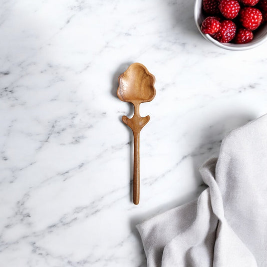 Teak Flower Spoon
