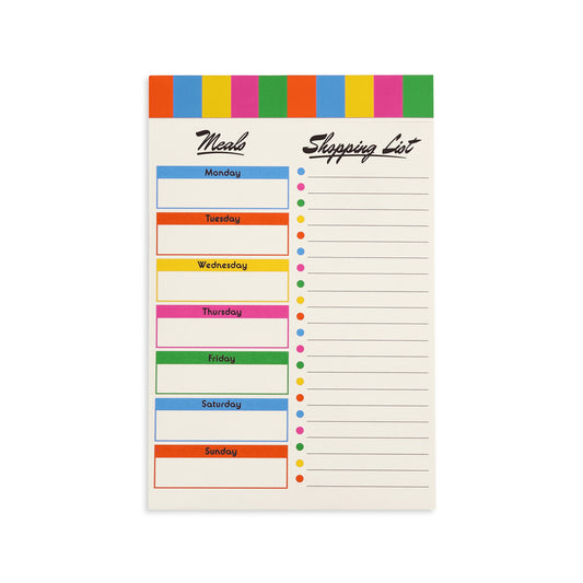 Meal planning can save time and brainpower! This shopping list features a magnetic back and 52 perforated pages.