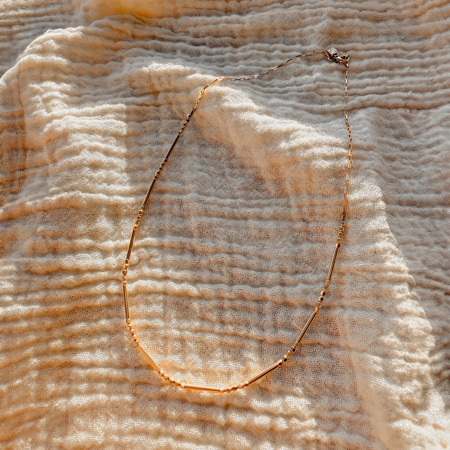 14k gold fill tube bead necklace so niice jewelry