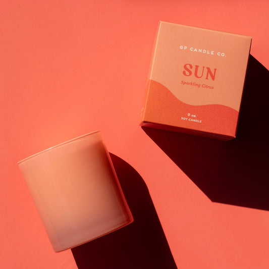 Sun features notes of sugared orange, grapefruit zest, pomelo fruit and agave nectar.
 
Hand-poured in small batches with soy wax, premium fragrance, and cotton wicks.
Vegan, free of phthalates and parabens, and cruelty-free.