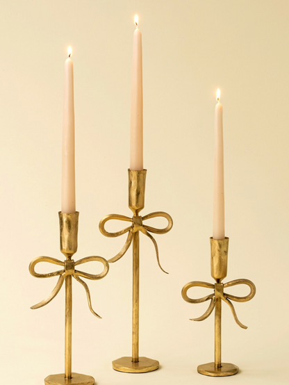 Gold Bow Candlestick