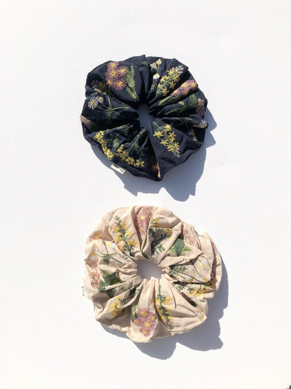 Embroidered Herb Scrunchie