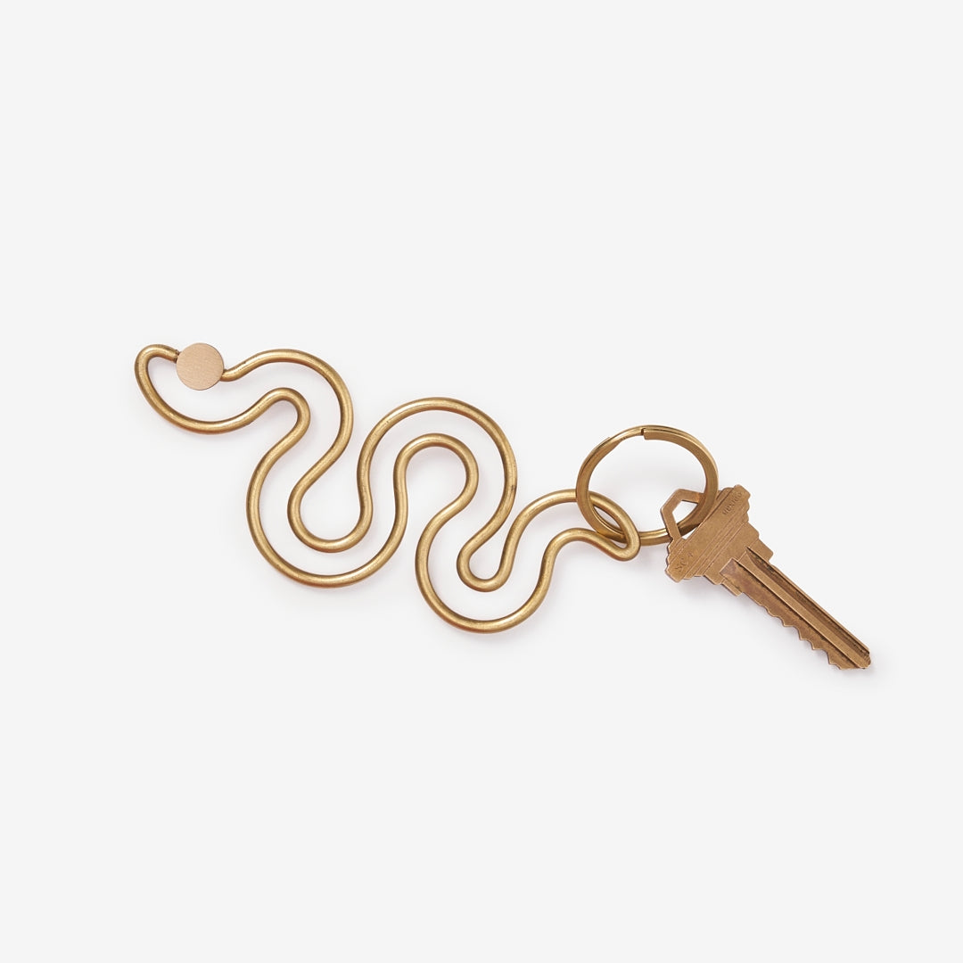 areaware brass snake key chain keychain