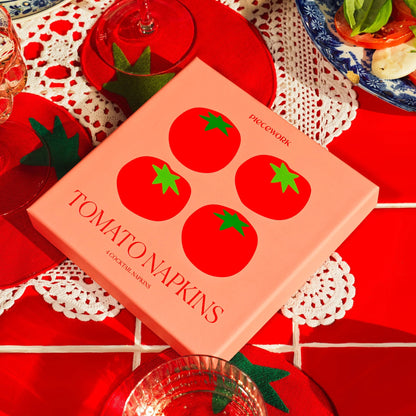 peacework puzzles tomato linen cocktail napkins set 