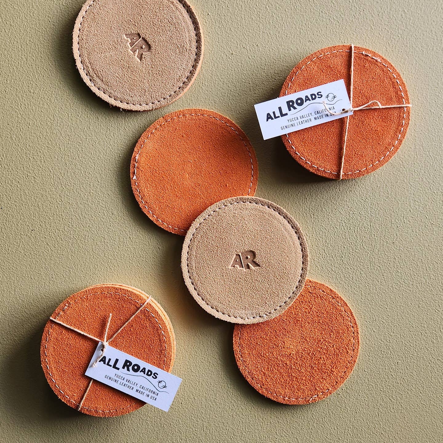all roads set of 4 double sided coasters