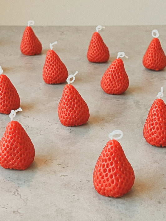 beeswax strawberry candles