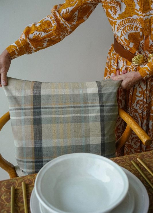 100% cotton woven decorative throw pillow. The Delacourts warm tones and neutral base make it a versatile accent pillow, perfect for modern and transitional interiors. Whether placed on a couch or bed, it adds a sophisticated touch to your decor.