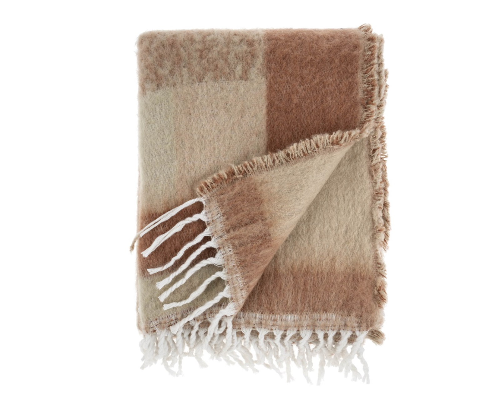 checkerboard throw blanket made with a wool blend ethically in India