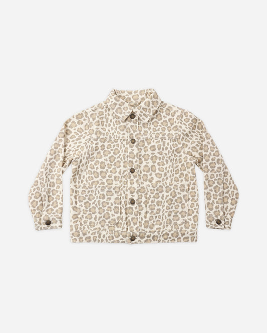 Leopard Denim Chore Coat
