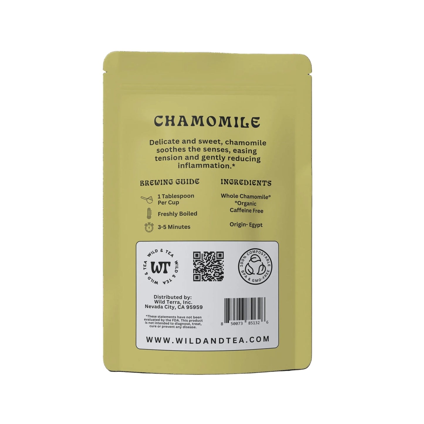 Delicate and sweet, chamomile soothes the senses, easing tension and gently reducing inflammation. Made with organic ingredients.