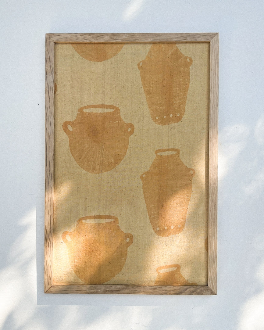 Jugs Block Print Textile Art
