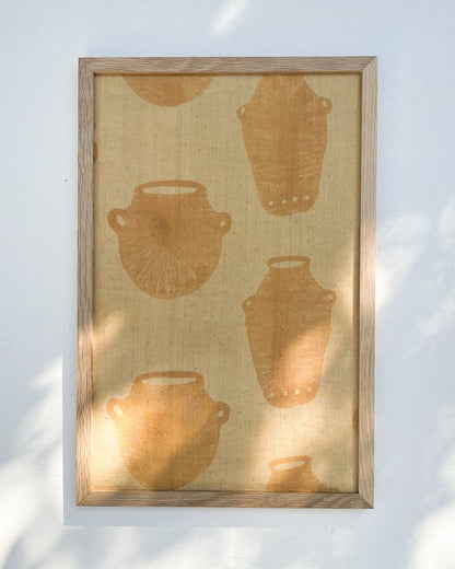 Jugs Block Print Textile Art