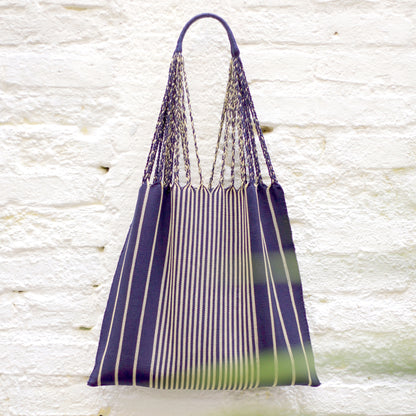 100% cotton hand woven tote hand made by artisans in Chipas, Mexico.
 las rayas tote