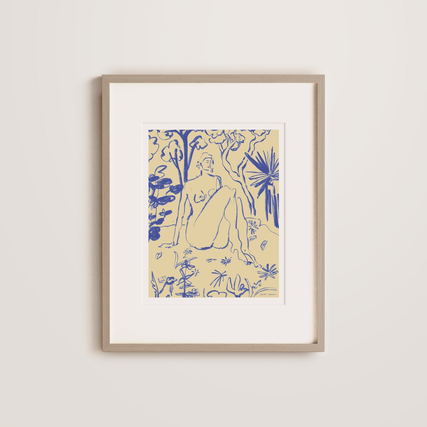 The Blue Lady Print by Someday Studio. Measures 8 x 10", printed on premium paper and packaged in 100% compostable cello sleeve.