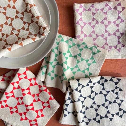 Hand Printed Flour Sack Napkins