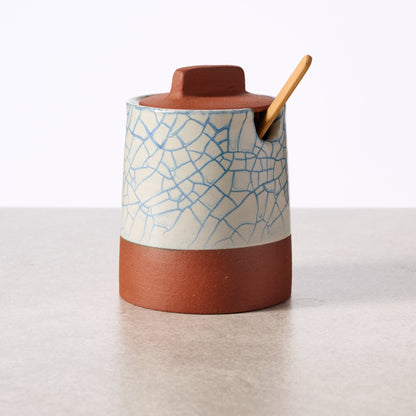 Ciya Blue Crackle Honey Pot