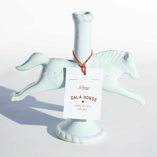 Dala Horse Ceramic Candlestick