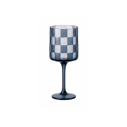 Checkered Wine Glass Set