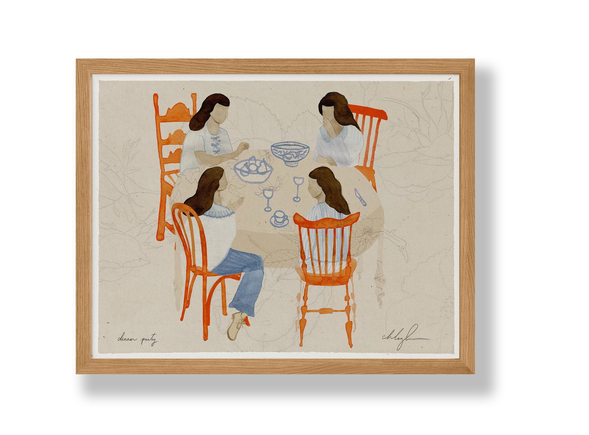 Dinner Party Print by Coco Shalom