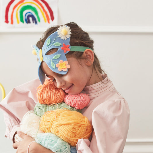 Flower Embroidery Butterfly Mask diy kit kids