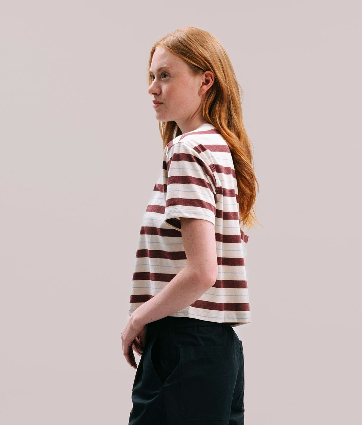 Striped Relaxed Cropped Tee