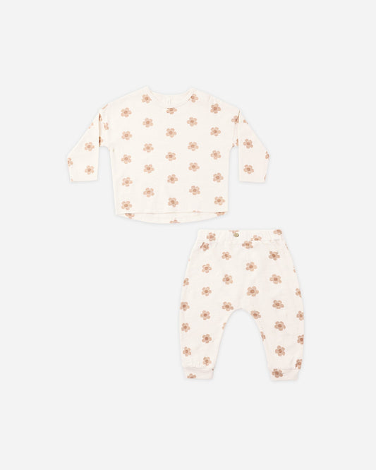 Pink Daisies Long Sleeve + Pant Set