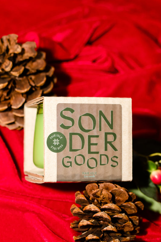 sonder goods fair isle candle soy wax