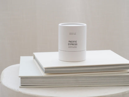 Cypress and cedar move through cool ozone as fog rolls over the cliffs of Big Sur. Driftwood and moss hold the warmth of the day, all wind-worn wood and coastal green. Hand-poured in-house in small batches using simple, clean ingredients — a coconut-soy wax blend, lead-free cotton wicking, and phthalate-free fragrances blended with pure essential oils. 